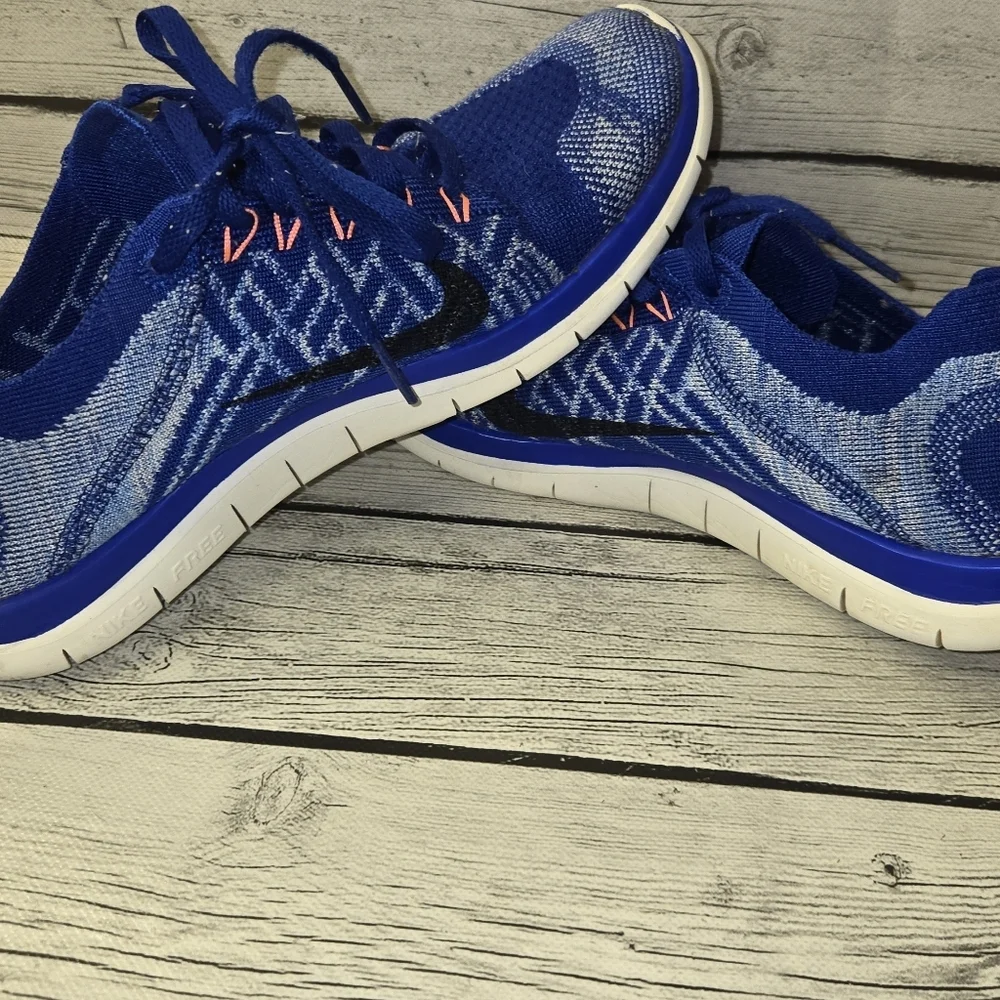 Nike Free 4.0 Flyknit Women's Size 8.5 Running Shoes Racer Blue